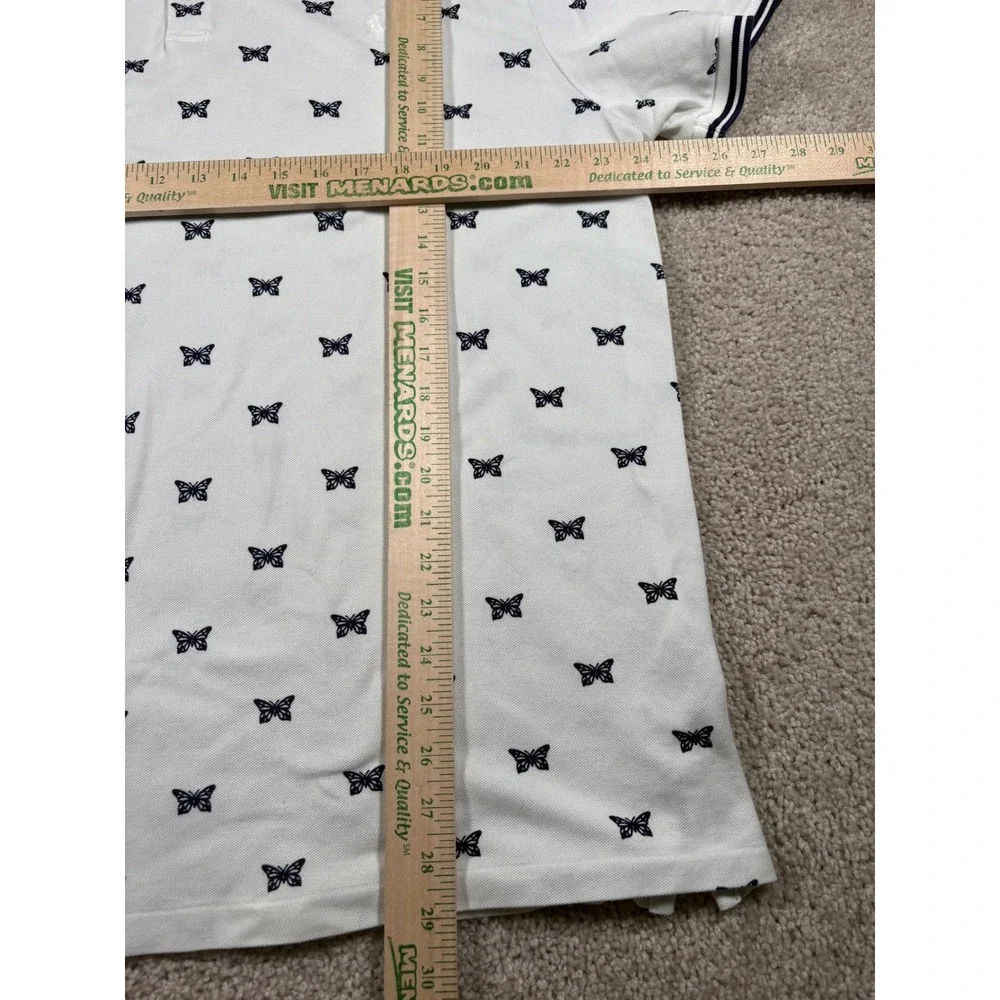 Polo Ralph Lauren Mens XXL White Butterfly Print Custom Slim Fit Polo Shirt